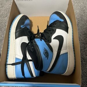 Jordan Black and Blue High-Top Sneakers